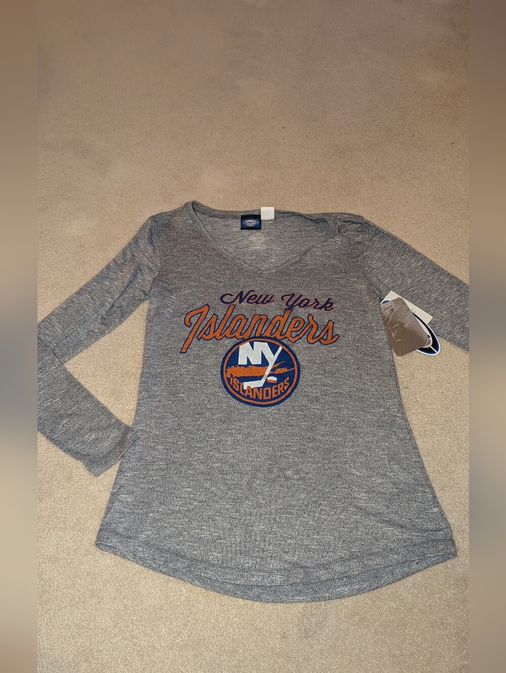 Nwt Concepts NHL New York Islanders sleepwear Long Sleeve V-neck Top Sz S